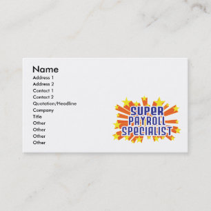 Carte De Visite Spécialiste superbe en feuille de paie
