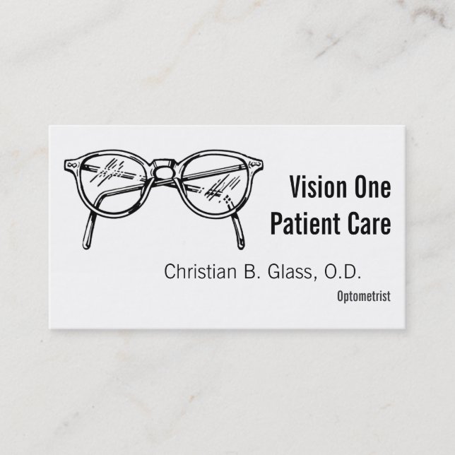 Carte De Visite Spectacles lunettes Vue optique (Devant)