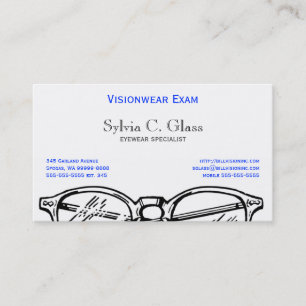 Carte De Visite Spectacles lunettes Vue optique