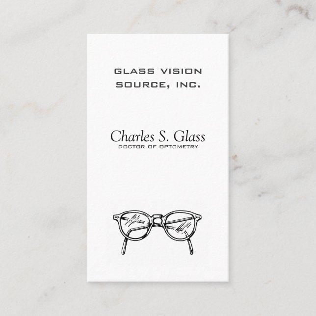 Carte De Visite Spectacles lunettes Vue optique (Devant)