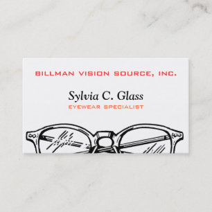 Carte De Visite Spectacles Vêtements de lunettes Vision optique