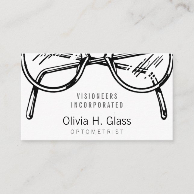 Carte De Visite Spectacles Vêtements de lunettes Vision optique (Devant)