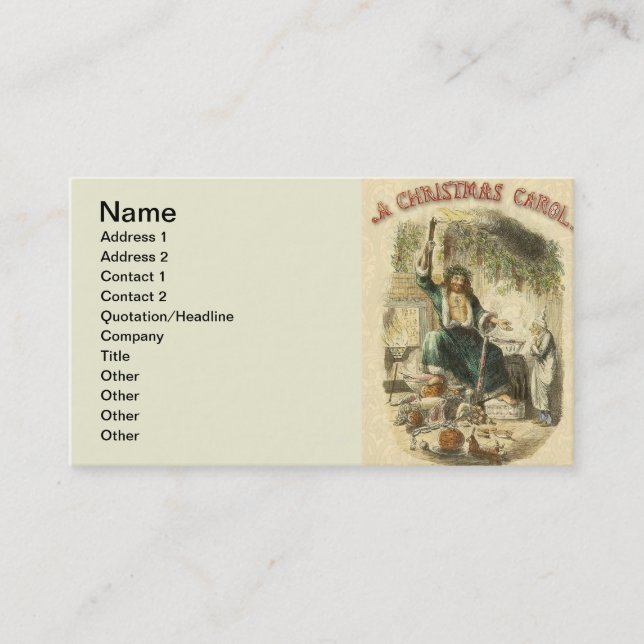 Carte De Visite Spectre de Noël Présent Scrooge (Devant)