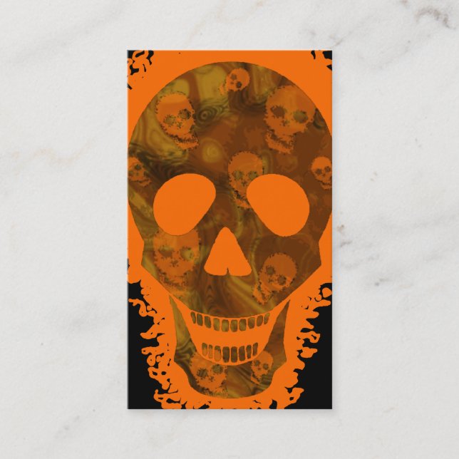 Carte De Visite Spectres crâniens Gros crâne Orange vertical orang (Devant)