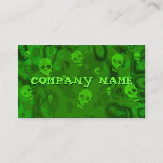 Carte De Visite Spectres crâniens petit horizontal vert (Devant)