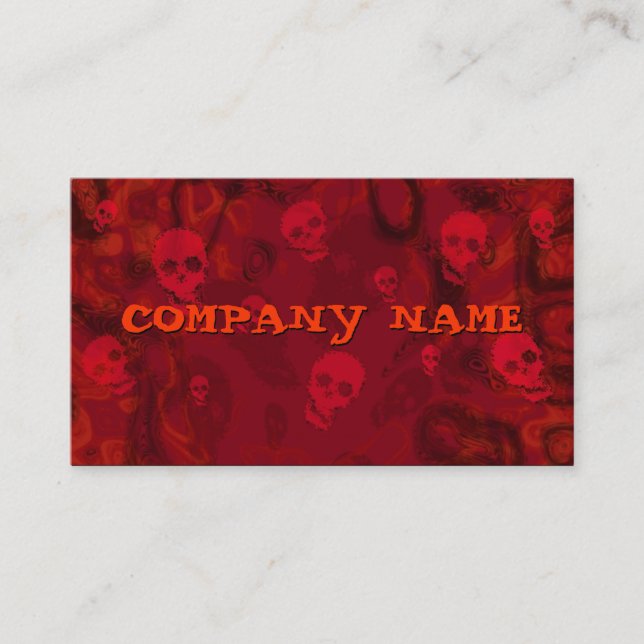 Carte De Visite Spectres crâniens Rouge petit noir horizontal (Devant)