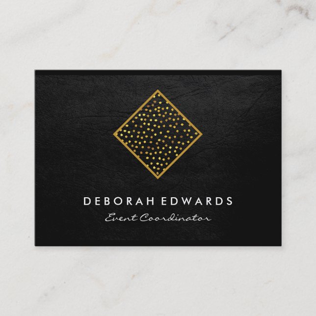 Carte De Visite Spectres d'or géométriques Faux Cuir (Devant)