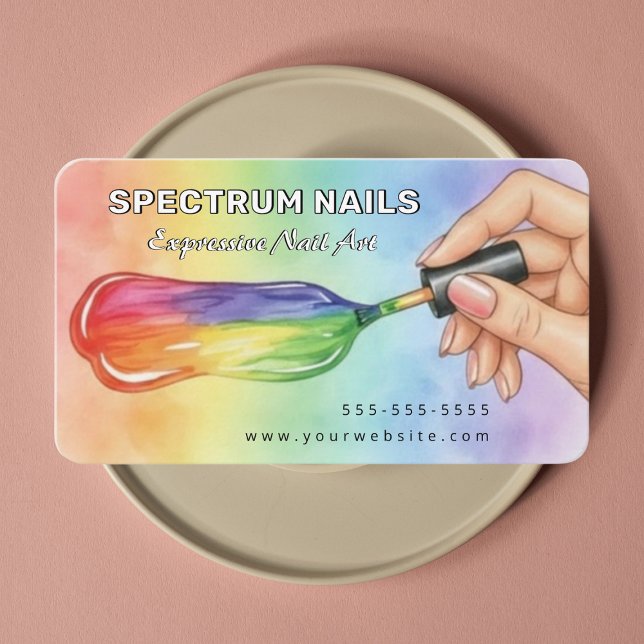 Carte De Visite Spectrum Nails Artiste Manucure Expressive (Créateur téléchargé)