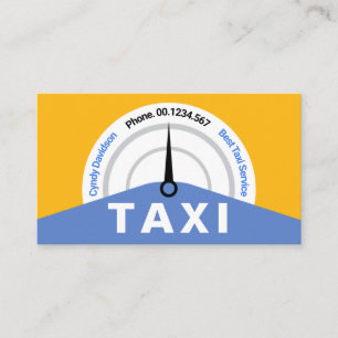 Carte De Visite Speedomètre de taxi jaune créatif