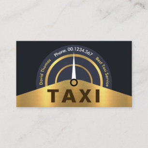 Carte De Visite Speedomètre de voiture de taxi Gold