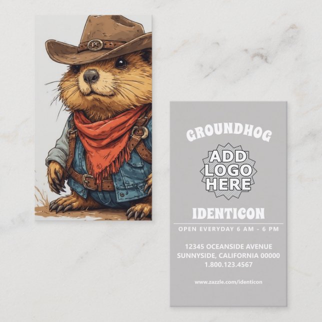 Carte De Visite spermophile cow-boy (Devant / Derrière)