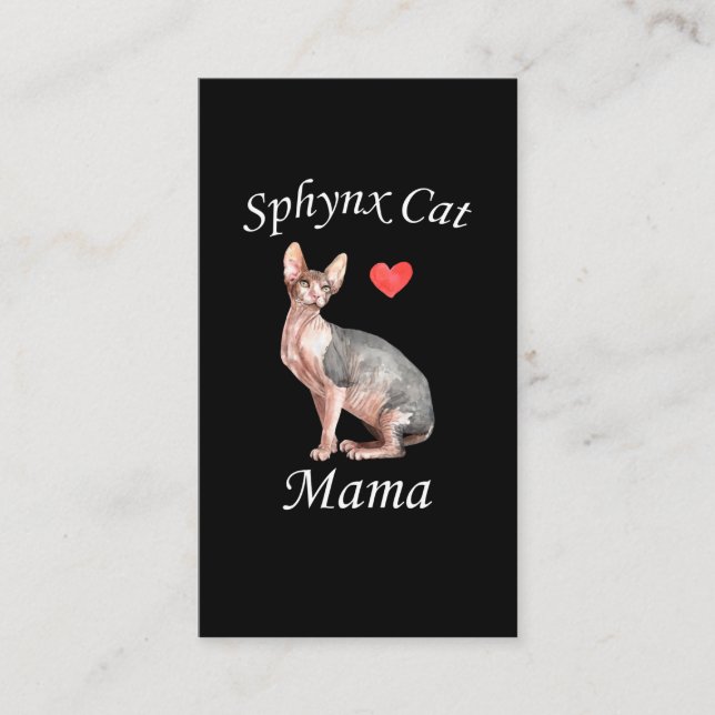 Carte De Visite Sphynx Maman Amoureux des chats Pet Mère (Devant)