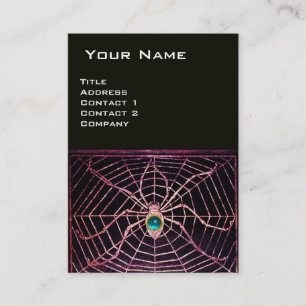 Carte De Visite SPIDER ET WEB Blue Aquamarine Black Pearl Papier