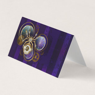 Carte De Visite Spider Steampunk sur Arrière - plan pourpre