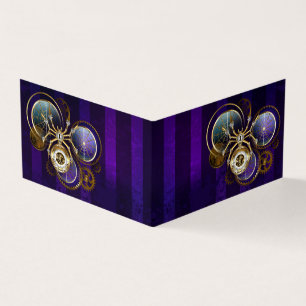 Carte De Visite Spider Steampunk sur Arrière - plan pourpre