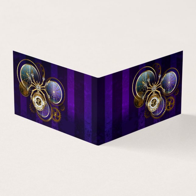 Carte De Visite Spider Steampunk sur Arrière - plan pourpre (Extérieur)