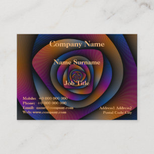 Carte De Visite Spiral Labyrinthe dans Blue Orange and Rose