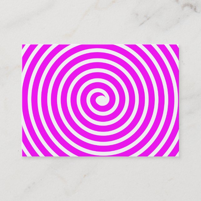 Carte De Visite Spiral Motif - Magenta et blanc (Devant)
