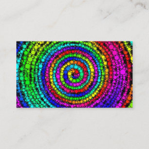 Carte de visite spirale arc-en-ciel