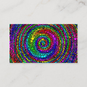 Carte De Visite Spirale avec points arc-en-ciel