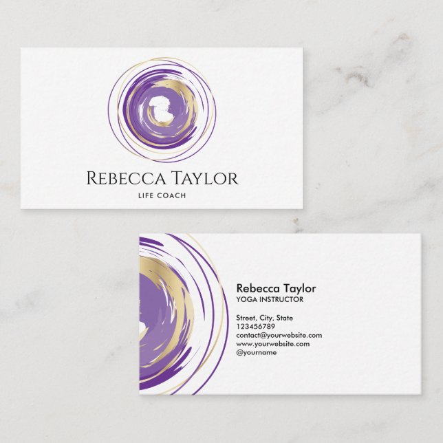 Carte De Visite spirale spirituelle yoga pilate vie coach (Devant / Derrière)
