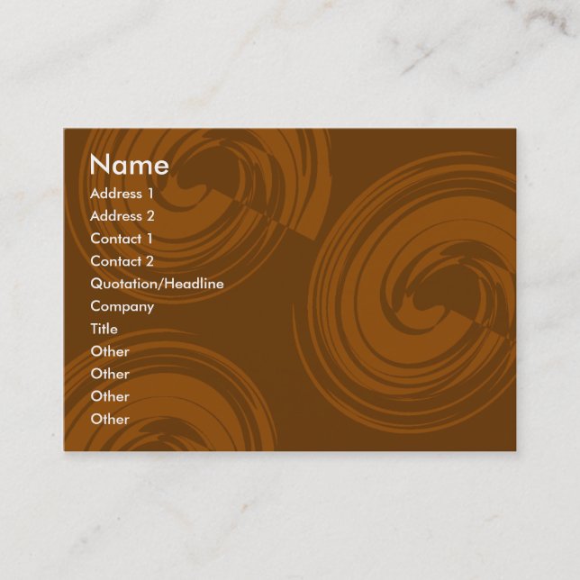 Carte De Visite Spirales au chocolat (Devant)