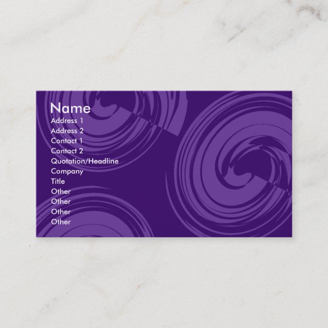 Carte De Visite Spirales pourpres - Violet (Devant)