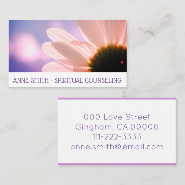 Carte De Visite Spirit BLumen Paradis Consultant en fleurs d'oies (Devant / Derrière)