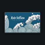 Carte De Visite Sport aquatique motif indigo blue water<br><div class="desc">Pour obtenir des documents marketing complémentaires, veuillez me contacter avec un message zazzle. carte de visite moderne illustrant un motif à échelle de vague avec arrière - plan bleu indigo. Cette carte de surf à vagues d'Ocean hokusai, magnifiquement conçue, est un excellent choix pour les professionnels de l'activité nautique, comme...</div>