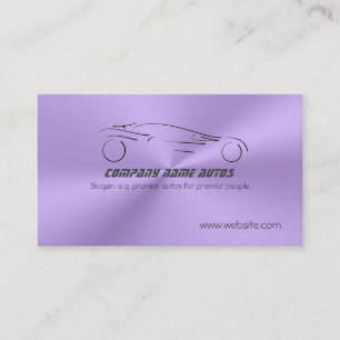 Carte De Visite Sport Auto sur Lilac Metallic Steel Effet
