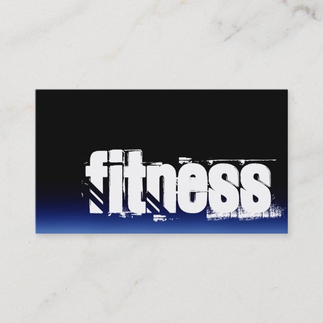 Carte de visite sportif tendance Black Blue Fitnes (Devant)
