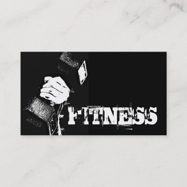 Carte de visite sportif tendance Black Fitness (Devant)