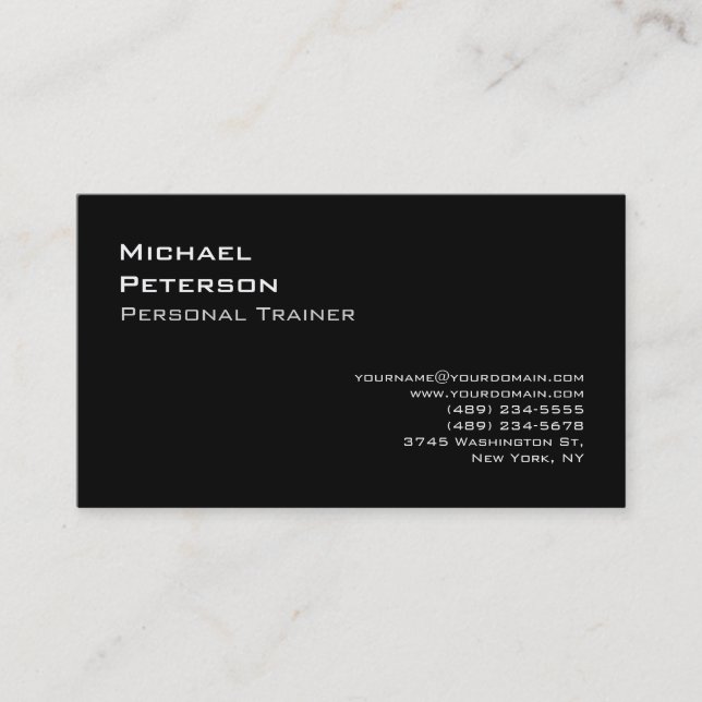 Carte de visite sportif tendance Black Fitness (Devant)