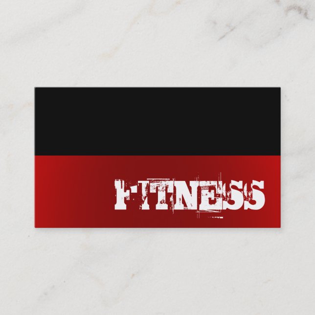 Carte de visite sportif tendance Black Red Fitness (Devant)
