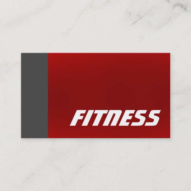 Carte de visite sportif tendance Grey Red Fitness (Devant)