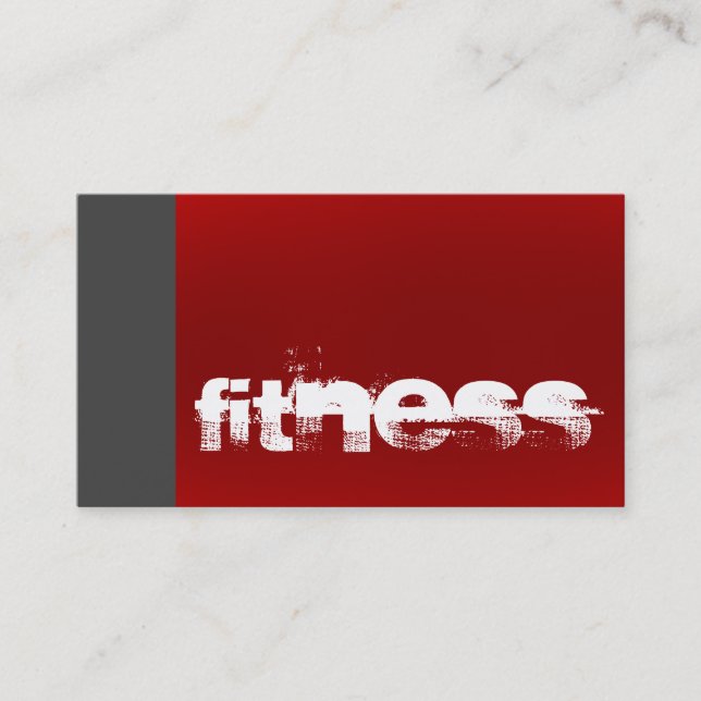 Carte de visite sportif tendance Grey Red Fitness (Devant)