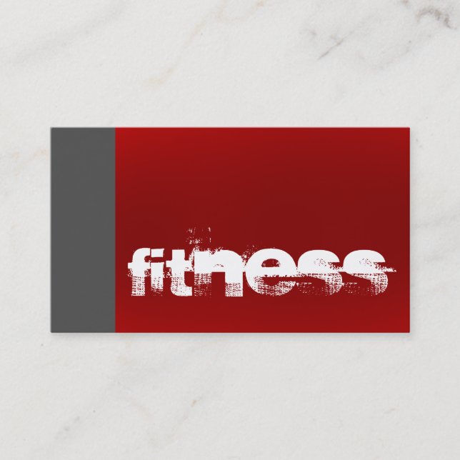 Carte de visite sportif tendance Grey Red Fitness (Devant)
