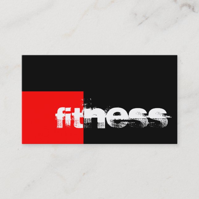 Carte de visite sportif tendance Red Black Fitness (Devant)