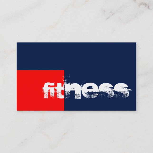 Carte de visite sportif tendance Red Blue Fitness (Devant)