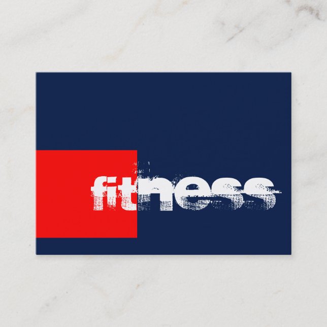 Carte de visite sportif tendance Red Blue Fitness (Devant)