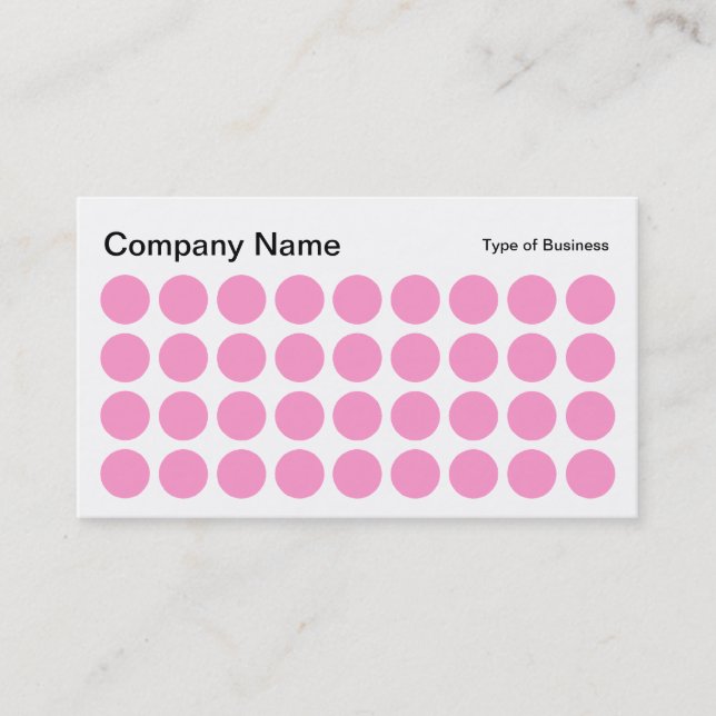 Carte De Visite Spots - rose, noir et blanc (Devant)