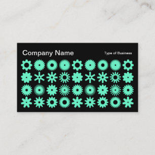 Carte De Visite Spots - Turquoise sur Noir