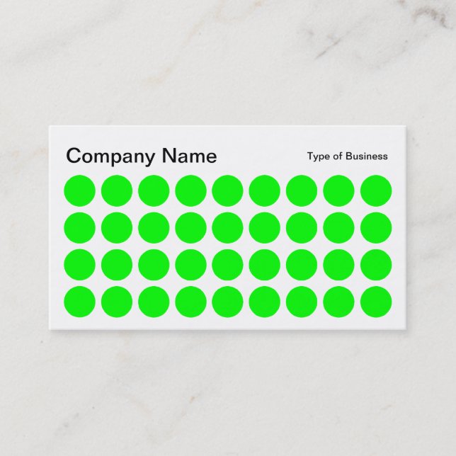 Carte De Visite Spots - Vert, Noir et Blanc (Devant)