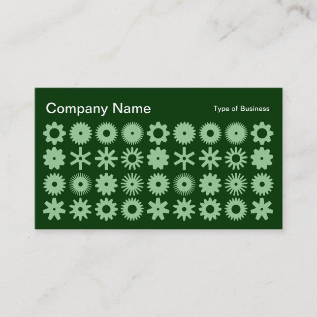 Carte De Visite Spots - Vert pâli sur Vert Forêt foncé (Devant)