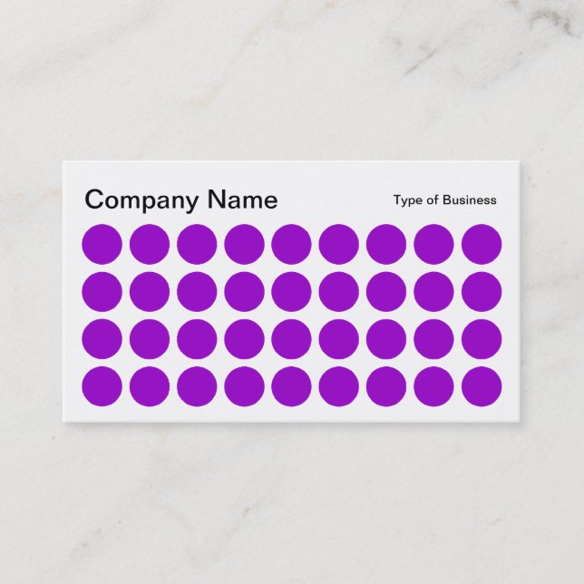 Carte De Visite Spots - violet, noir et blanc (Devant)