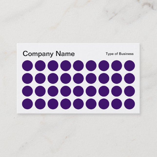 Carte De Visite Spots - violet profond, noir et blanc (Devant)