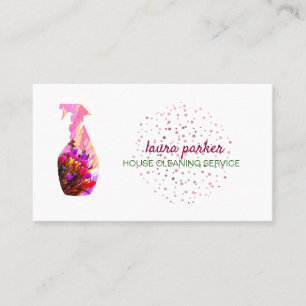 Carte De Visite Spray Bouteille Service de nettoyage floral Jardin