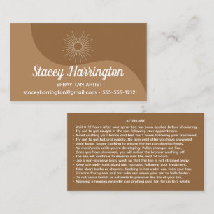 Carte De Visite Spray Tan Artiste Tanning Mobile