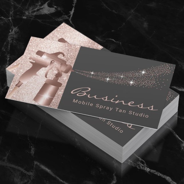 Carte De Visite Spray Tan Blush Rose or aérographe Tanning (Créateur téléchargé)