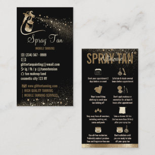 Carte De Visite Spray Tan Instructions de soins postérieurs Sparkl